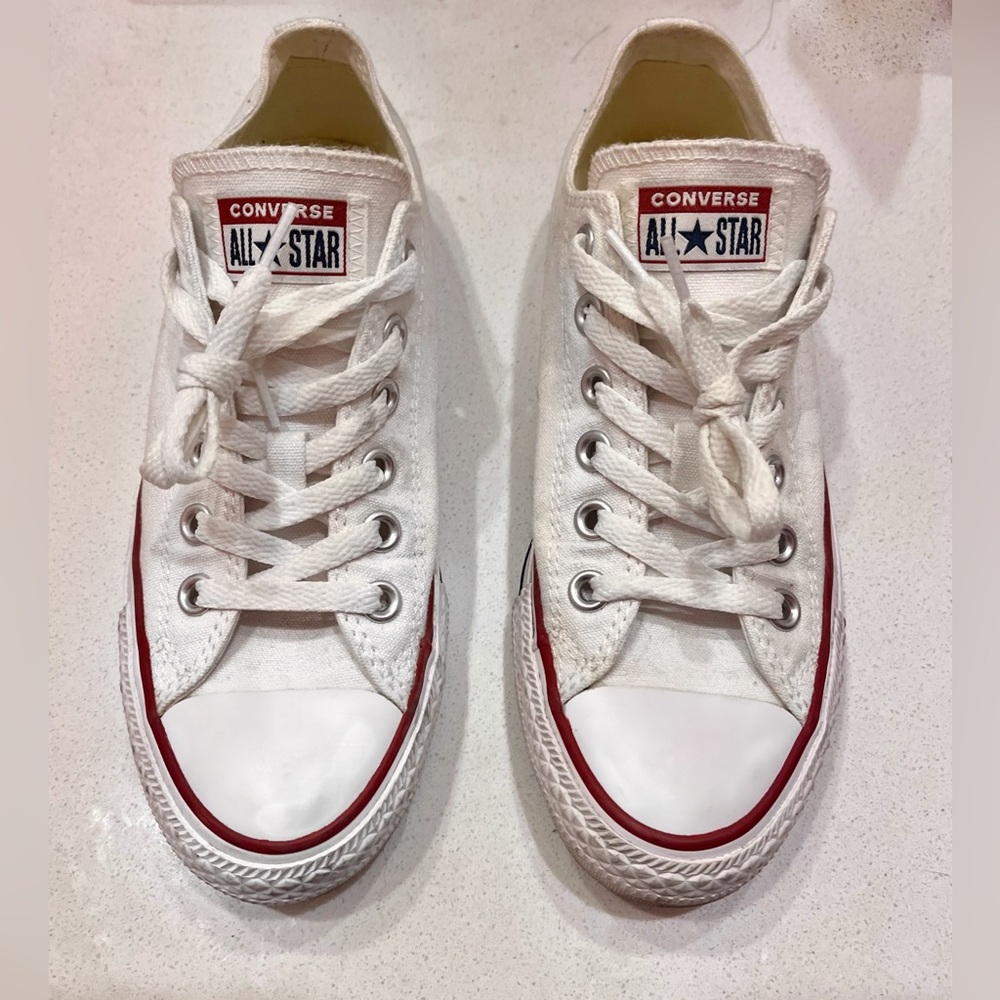 Converse Kids White and Red Sneakers